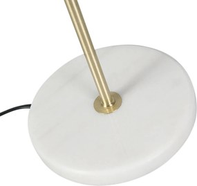 Tafellamp messing met velours kap taupe 35cm - Kaso