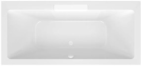 Polysan Monolith Cascata half vrijstaand bad met witte waterval uitloop 185x85cm