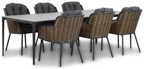 Tuinset 6 personen 240 cm Wicker Grijs Santika Furniture Santika