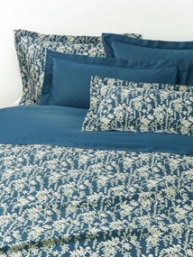 Katoensatijnen dekbedovertrek Leticia met bloemenprint