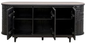 Kare Design Berber Ovaal Dressoir Houtsnijwerk - 160x38x75cm.