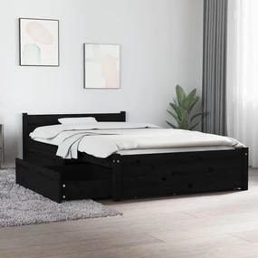 vidaXL Bedframe met lades zwart 100x200 cm