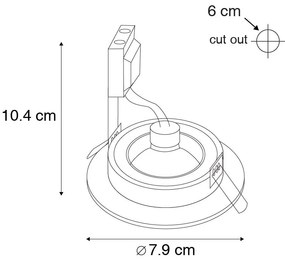 Buitenlamp Set van 6 Moderne inbouwspot goud rond IP44 - Xena GU10 IP44 Buitenverlichting Lamp