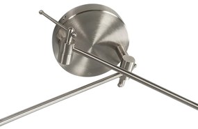 Smart hanglamp staal met kap 35 cm wit incl. 2 Wifi A60 - Blitz