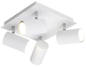 Moderne vierkante Spot / Opbouwspot / Plafondspot 4-lichts wit - Marley Modern GU10 Binnenverlichting Lamp