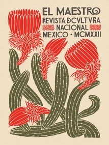 Kunstreproductie El Maestro Magazine Cover No.4 (Mexican Art / Cactus)