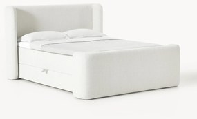 Bouclé boxspring bed Perla met opbergruimte
