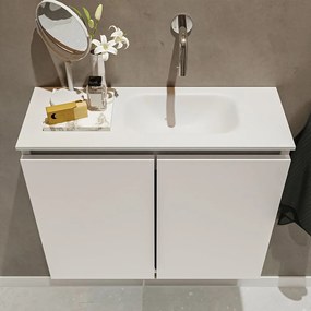 Mondiaz Ture 60cm toiletmeubel linen met wastafel talc rechts geen kraangat