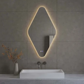 Best Design Wieber LED spiegel ruitvorm met spiegelverwarming 100x50cm