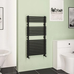 Eastbrook Imperia 2 koloms handdoekradiator 60x115cm 1189W zwart mat