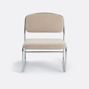 Fauteuil van chroom en stof, Celestina