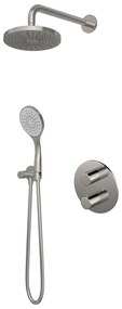 Hotbath Buddy IBS12A inbouw regendouche 30cm met 3 standen handdouche en glijstang geborsteld nikkel