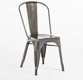 Pakket Van 2 Lix Stapelbare Eetkamerstoelen Grijs – Chroom - Sklum