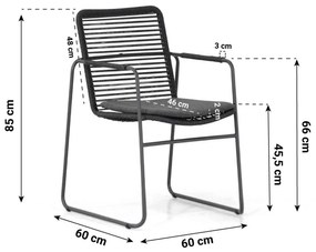Tuinset 6 personen  Rope Grijs 4 Seasons Outdoor Elba/Brighton