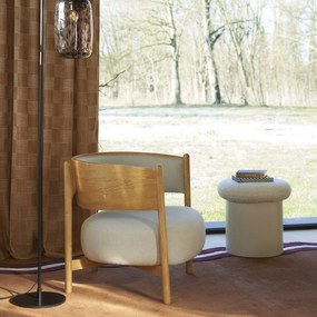 Fauteuil in hevea en katoen/linnen, Natesse