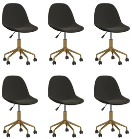 vidaXL Eetkamerstoelen draaibaar 6 st fluweel donkergrijs