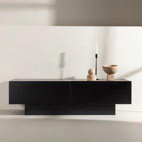 TV Meubel Met Opbergruimte Zwart - 160x47x45cm.