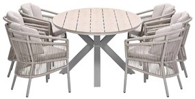 Garden Impressions Sorong tuinset 7-delig - Tulli tuintafel 220x115 cm - light teak vironwood