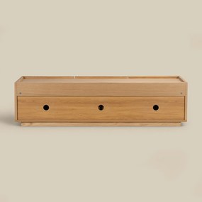 Tv-meubel Eiken Met Stoffen Deuren 150 Cm - 150x40x40cm.