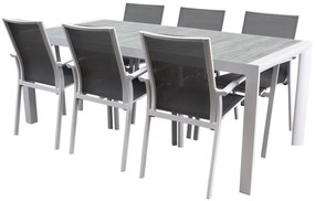 Malaga New Delhi dining tuinset 220x100x74,5 cm 7 delig wit
