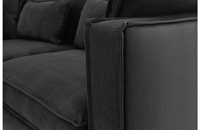 Goossens Bank Suite zwart, stof, 3-zits, elegant chic met ligelement links