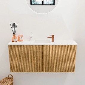 Mondiaz Joya 90cm toiletmeubel oak met wastafel faye midden 1 kraangat talc