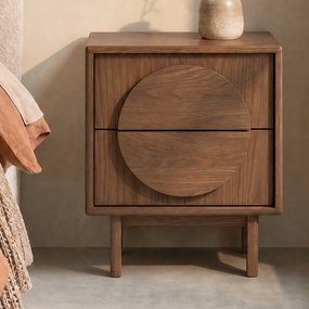 Zuiver Groove Design Nachtkastje Walnoot - 45x40x55cm.