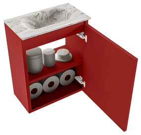 Mondiaz Ture DLux toiletmeubel 40cm fire met wastafel glace midden zonder kraangat