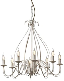 Eettafel / Eetkamer Klassieke kroonluchter crème 8-lichts - Giuseppe Klassiek / Antiek, Landelijk / Rustiek E14 rond Binnenverlichting Lamp