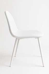 Set 4 White Teok Kunstlederen Stoelen