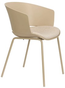 Plastic Kuipstoel Met Zitkussen Beige