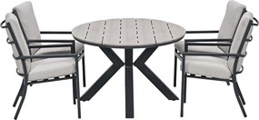 Garden Impressions Senja tuinset 5-delig sandstone - Tulli tuintafel 180x115 cm - light teak vironwood