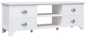 vidaXL Tv-meubel 108x30x40 cm massief paulowniahout wit