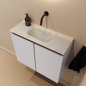 Mondiaz Ture DLux toiletmeubel 60cm cale met wastafel opalo midden zonder kraangat