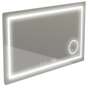 Thebalux Type I spiegel 120x75cm Rechthoek met verlichting, bluetooth en spiegelverwarming incl vergrotende spiegel led aluminium 4SP120020