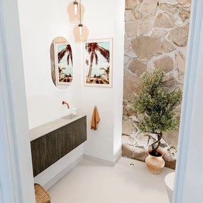Mondiaz Joya DLux 110cm toiletmeubel ronding links shadow met wastafel faye rechts zonder kraangat opalo
