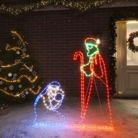 vidaXL Kerstfiguren Jozef en Maria met 264 LED's
