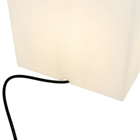 Set van 2 buiten vloerlampen wit 30 en 38 cm vierkant IP44 - Nura Modern E27 IP44 Buitenverlichting