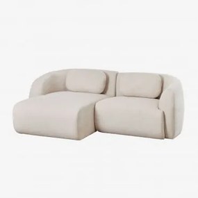 Coquette 2-delige Chenille Modulaire Bank Met Chaise Longue Links Stof Chenille Beige – Crème - Sklum