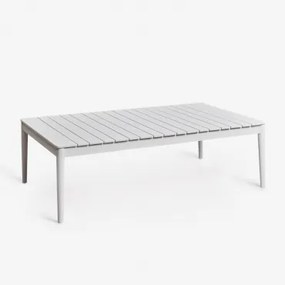 Salontafel Voor De Tuin Rechthoekig 120x70 Cm In Aluminium Sereilen Gardenia Wit - Sklum