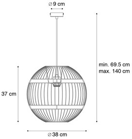 Moderne hanglamp zwart 38 cm - Sphaera Modern E27 bol / globe / rond Binnenverlichting Lamp