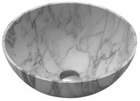 Saniclass Java Marble Waskom - 42x42x15cm - rond - marmer - wit WD38500N