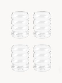 Mondgeblazen waterglazen Bubbly, 4 stuks