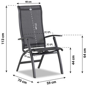 Tuinset 6 personen 220 cm Aluminium/textileen Grijs Hartman Summerland/Azzurro