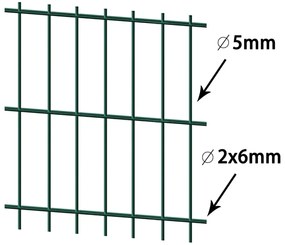 vidaXL Dubbelstaafmat 2,008x0,83 m groen