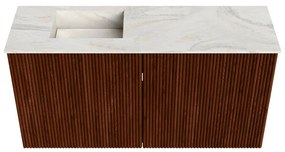 Mondiaz Joya DLux 80cm toiletmeubel ruby met wastafel faye links 1 kraangat ostra