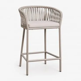 Arhiza Hoge Kruk Met Armleuningen In Gevlochten Touw Moka Bruin & ↑65 Cm - Sklum