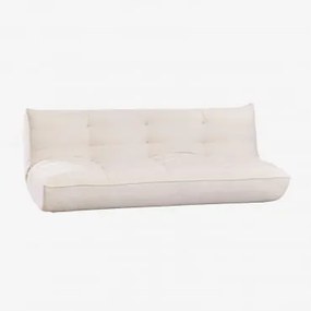 3-zits Slaapbank Bekleed Mati Stof Gebroken Wit - Sklum