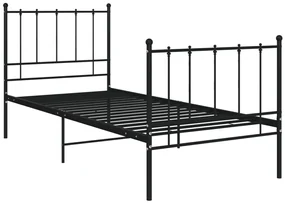 vidaXL Bedframe metaal zwart 100x200 cm