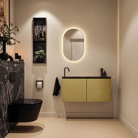 Mondiaz Ture DLux toiletmeubel 100cm oro met wastafel lava links met kraangat